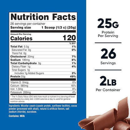 Nutricost Casein Protein Powder 2lb Chocolate