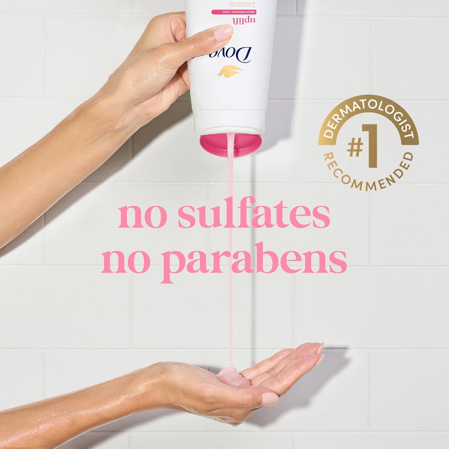 Dove 24hr Lotion Body Wash Uplift Sakura Blossom & Yuzu, 30.6 oz | Hydrating body wash with MicroMoisture and a floral citrus scent