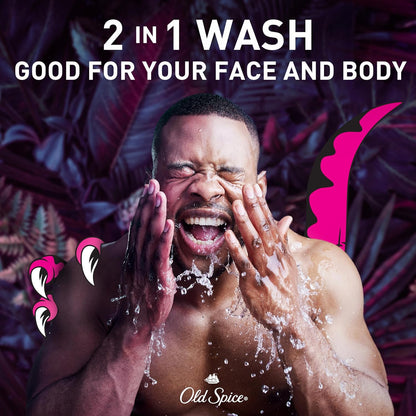 Old Spice Cleansing Body Wash for Men, 3X Defense, 24/7 Shower Fresh with Lasting Scent, 2-in-1 Body & Face Wash, Raptorstrike with Dark Berry Scent, 33.4 oz