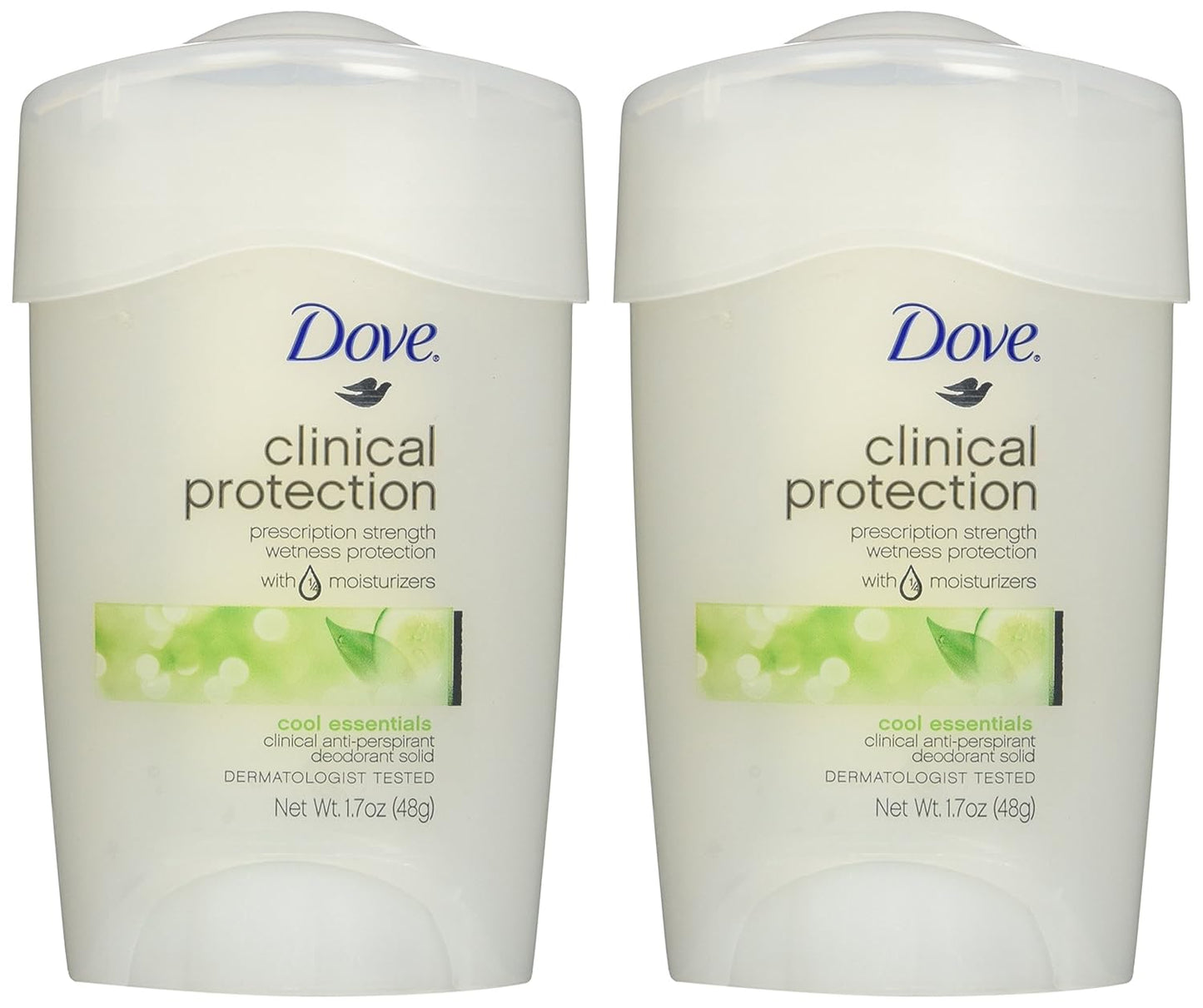 Dove Clinical Protection Antiperspirant Deodorant, Cool Essentials 1.7 Ounce, (Pack of 2)