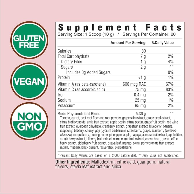 COUNTRY FARMS Super Reds, Energizing Polyphenol Superfood, Over 40 Super Fruits and Berries, Powerful Antioxidants and Polyphenols, Supports Energy, Supports Circulation, 40 Servings, Mixed Berry