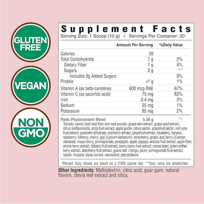 COUNTRY FARMS Super Reds, Energizing Polyphenol Superfood, Over 40 Super Fruits and Berries, Powerful Antioxidants and Polyphenols, Supports Energy, Supports Circulation, 40 Servings, Mixed Berry