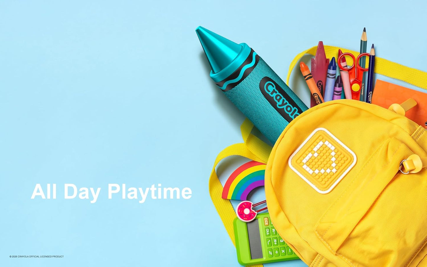 Crayola Kids Crayon Speakers Bluetooth, Portable Bluetooth Speakers | 20W Peak Power HD Sound, Mini Bluetooth Speaker Wireless with TWS Pairing BT 5.3, FM Radio Home/Party/Outdoor/Travel