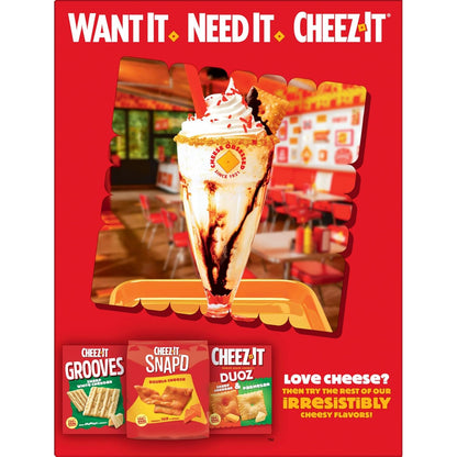 Cheez-It Cheese Crackers, Baked Snack Crackers, Lunch Snacks, Party Size, Original, 25oz Box (1 Box)