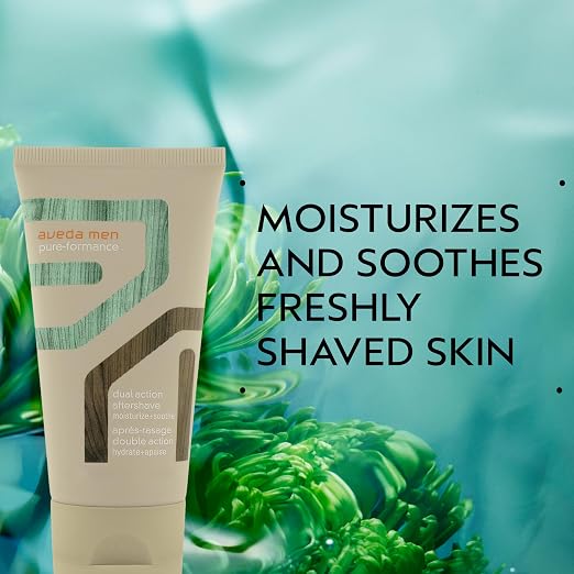 AVEDA Men Pure-Formance Dual Action Aftershave | 2-in-1 Aftershave & Moisturizer | with Spearmint | for All Skin Types | 97% Naturally Derived*, 2.5 Fl Oz