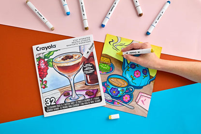 Crayola Stay Hydrated Adult Coloring Book, 32 Pgs, Premium Paper, Stress Relief and Relaxation Activities, Gift for Women and Men