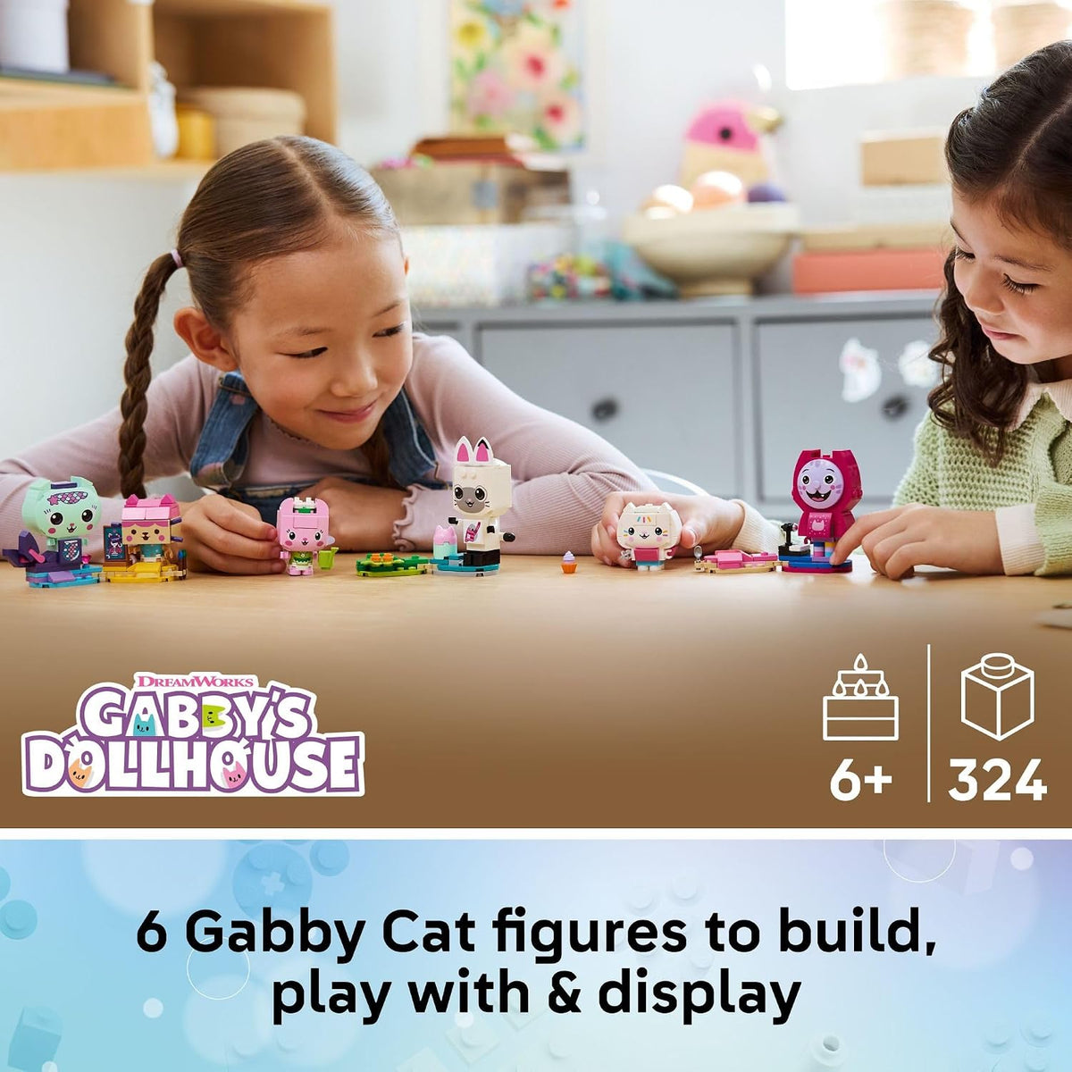 LEGO Gabby’s Dollhouse Gabby’s Brick-Built Cat Friends Building Toy for Girls & Boys - Pretend Play Set W/6 Animal Toy Figures for Kids, Ages 6+ - Gift Idea for Birthdays - 11215