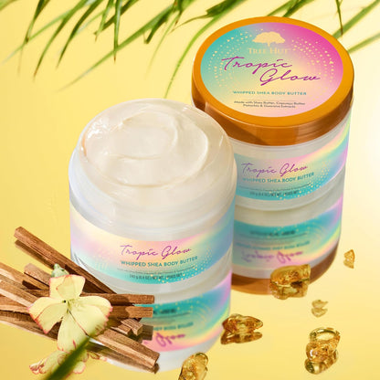 Tree Hut Tropic Glow Whipped Shea Body Butter, Hydrating & Nourishing Body Lotion with Natural Oils, Moisturizer for Soft & Smooth Skin, 8.4 Oz