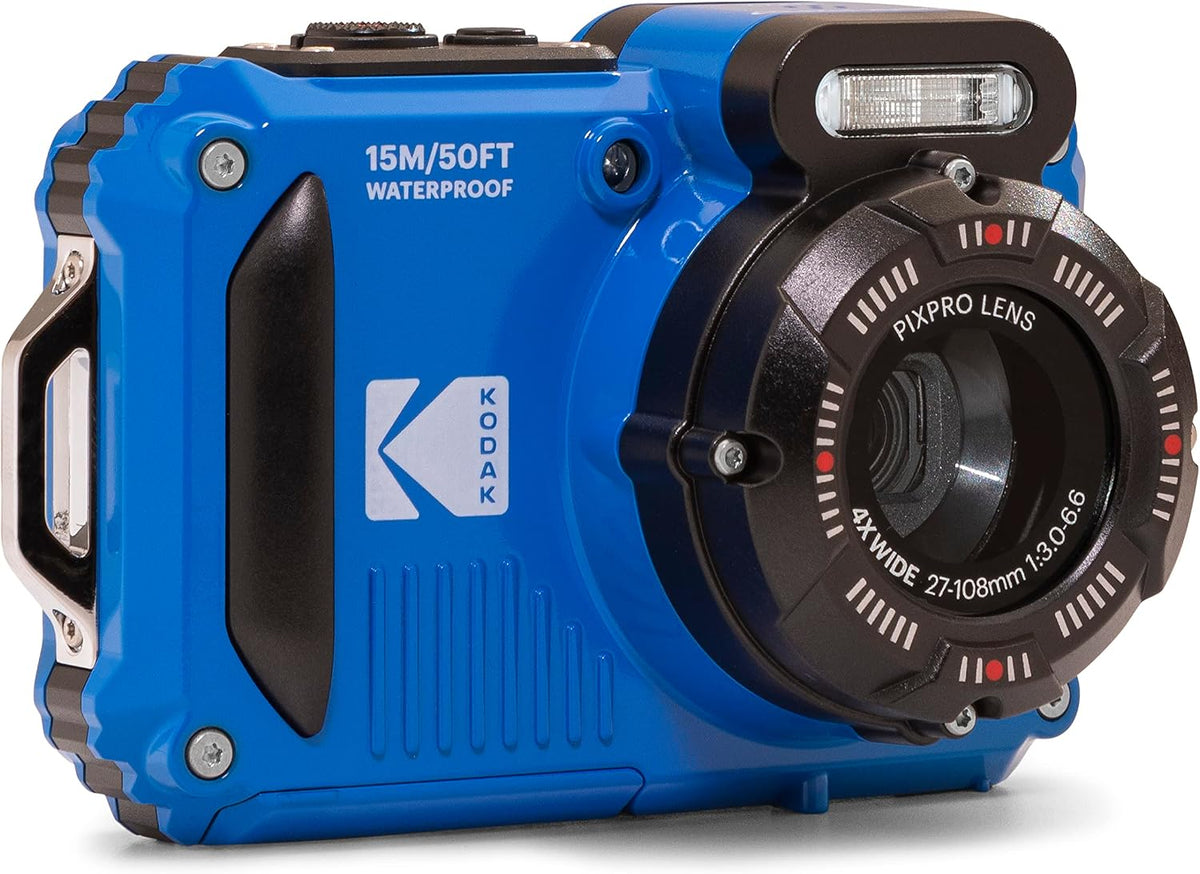 KODAK PIXPRO WPZ2 16MP Waterproof Digital Camera, 15m, 4X Zoom, Blue