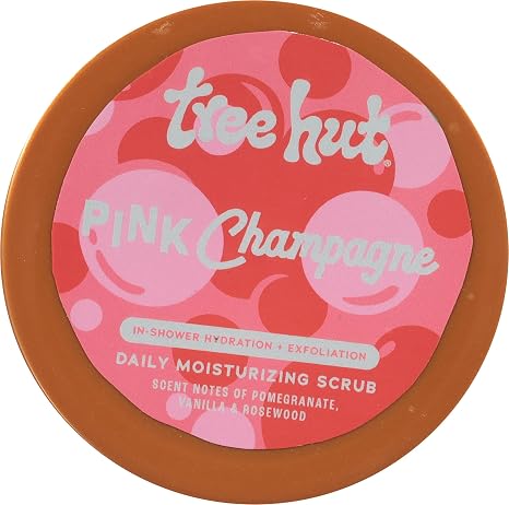 Tree Hut Pink Champagne Daily Moisturizing Scrub, Whipped Foamy Exfoliating Body Scrub, Hydrating & Moisturizing Everyday Formula for Soft, Radiant Skin, 15 oz