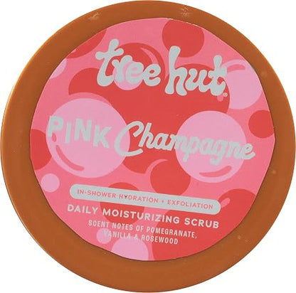 Tree Hut Pink Champagne Daily Moisturizing Scrub, Whipped Foamy Exfoliating Body Scrub, Hydrating & Moisturizing Everyday Formula for Soft, Radiant Skin, 15 oz