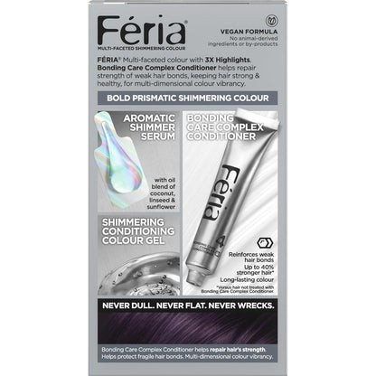 L’Oreal Paris Feria Multi-Faceted Shimmering Permanent Hair Color, 521 Cool Amethyst, Pack of 2 Hair Dye Kit