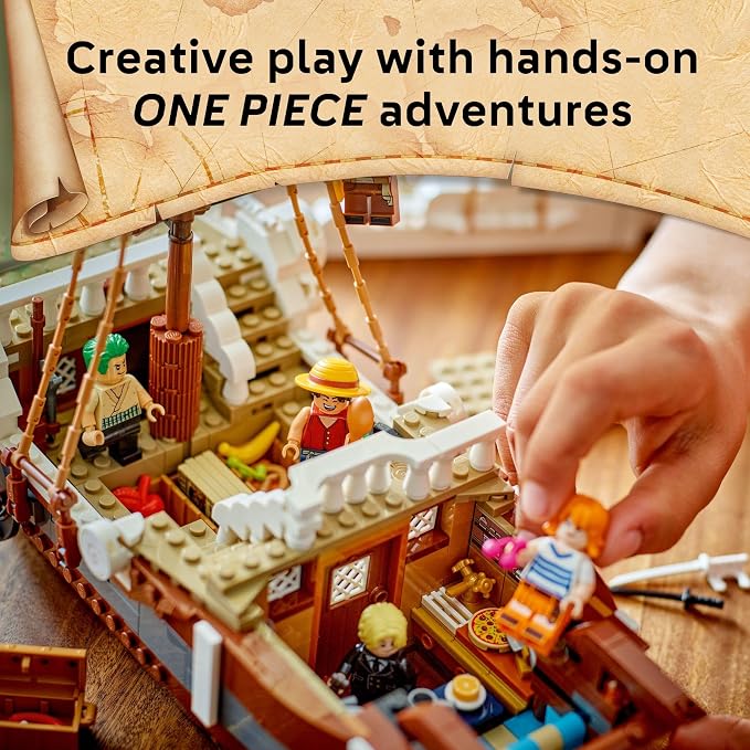 LEGO ONE PIECE The Going Merry Pirate Ship Building Blocks - Pretend Play Adventure Toy for Boys & Girls, 10+ - Straw Hat Crew Toy Figures & Playset for Anime Fans - Gift Idea for Birthdays - 75639