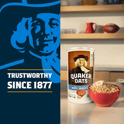 Quaker Quick 1-Minute Oatmeal,Non GMO Project Verified,2.5 Pound,(Pack of 4)