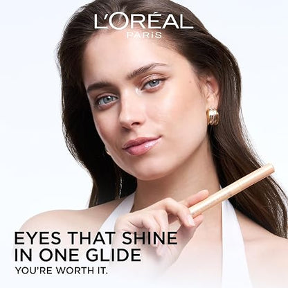 L'Oreal Paris Le Shadow Stick Shimmer Eyeshadow, High-Pigment, Long-Lasting, and Blendable Cream Eyeshadow Stick, Transfer and Smudge-Resistant Eye Makeup, Peach Lights