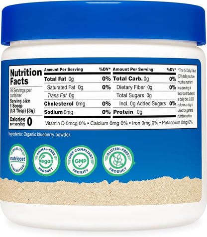Nutricost Organic Blueberry Powder 8oz (227 Grams) Pure, Gluten-Free