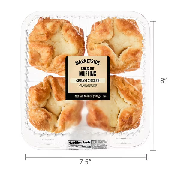 Marketside Cream Cheese Croissant Baked Muffins, 4 Count, 10.8 oz