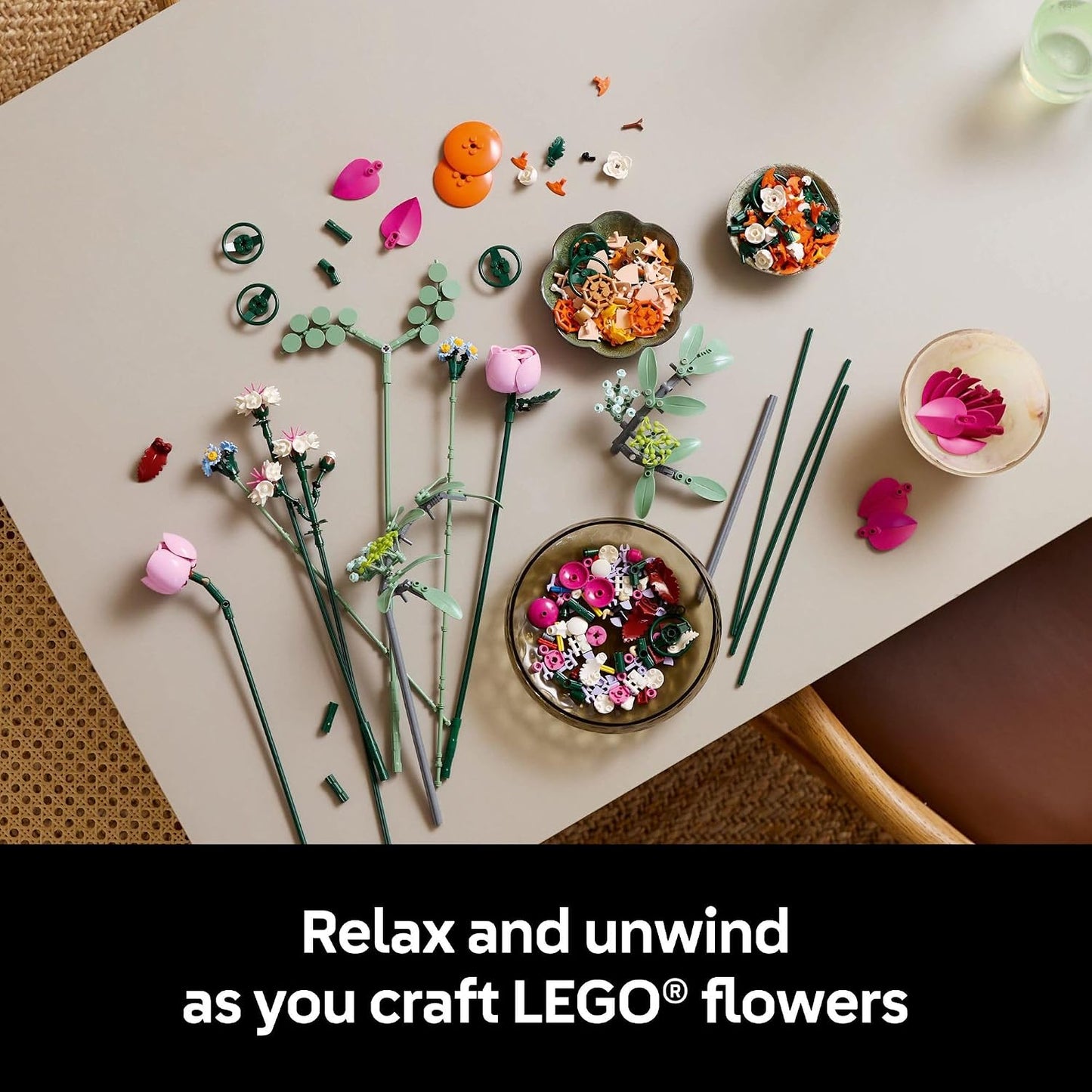 LEGO Botanicals Pretty Pink Flower Bouquet Building Set for Adults - Gifts for Birthdays - Artificial Flowers for Decor or Table Display - 10342