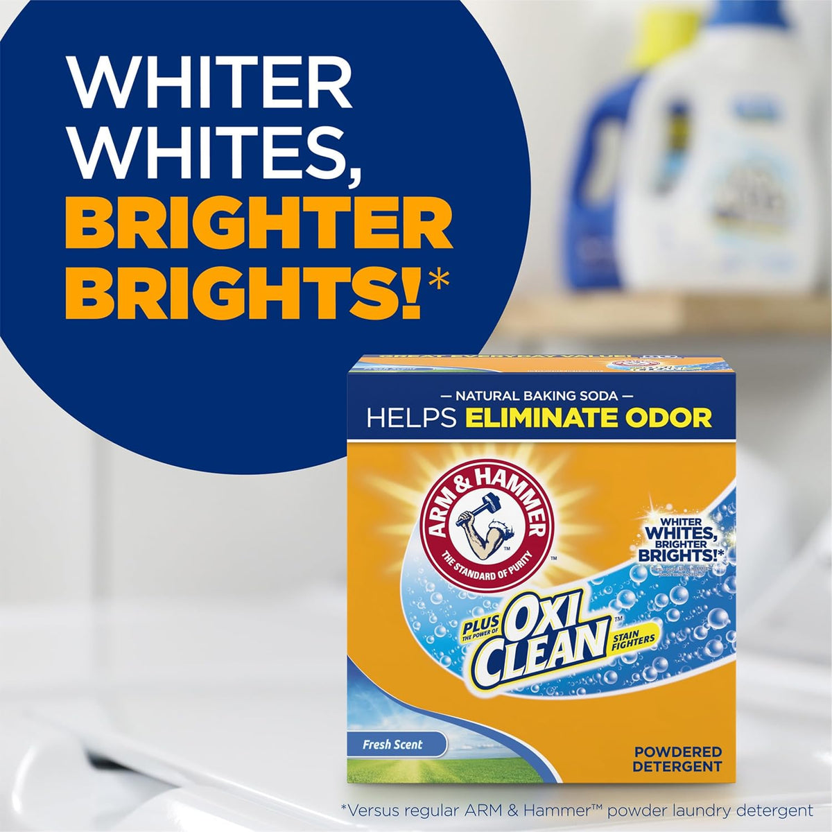 ARM & HAMMER Plus OxiClean Powder Laundry Detergent, Fresh Scent, 3.48 lbs