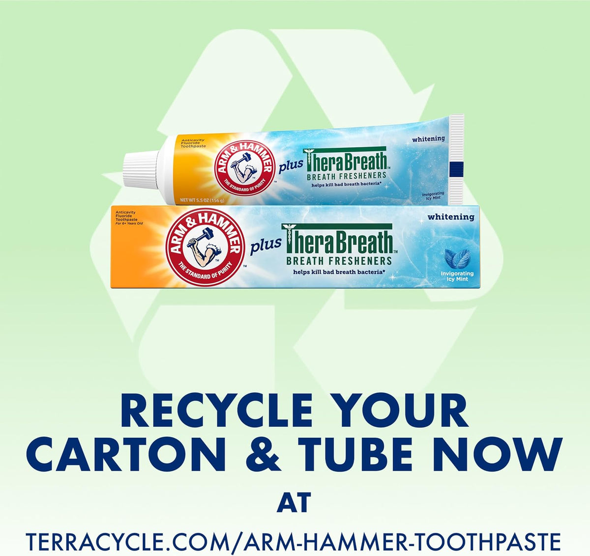 ARM & HAMMER Plus TheraBreath Toothpaste, Icy Mint, 5.5 oz, 2-Pack