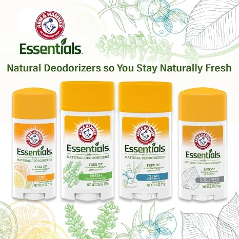 ARM & HAMMER Essentials Deodorant, Juniper Berry, Made with Natural Deodorizers, 2.5 oz