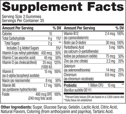 OLLY Multi + Probiotic Gummy Vitamin, Digestive & Immune Support*- 70 Count