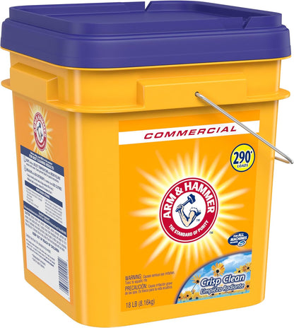 Arm & Hammer, Professional Powder Laundry Detergent, Crisp Clean, 18lb Pail (Pack of 1) 290 Loads