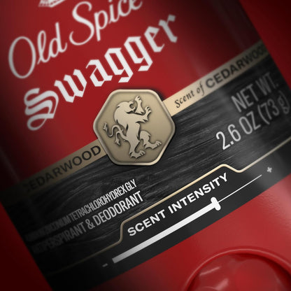 Old Spice Red Collection Invisible Solid Antiperspirant and Deodorant for Men, Swagger Scent, 48-Hour Odor Protection, Clear Application, Long-Lasting Freshness, 2.6oz