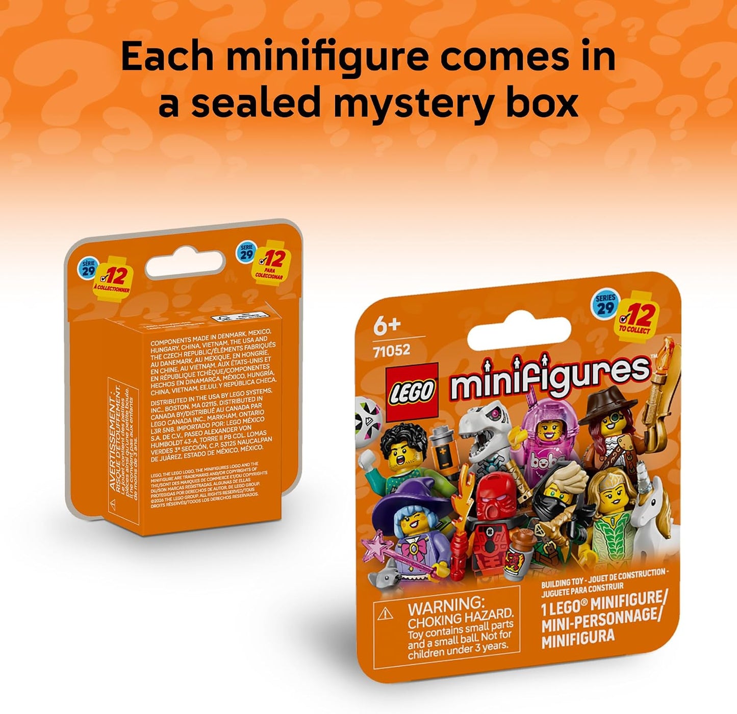 LEGO Minifigures Series 29 6 Pack - Mystery Box Multipack - Birthday Party Favors for Boys & Girls, Ages 6+ - Goodie Bag Stuffers for Kids - 66814