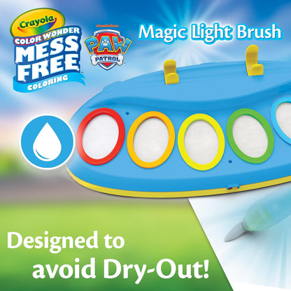 Crayola PAW Patrol Color Wonder Magic Light Brush – Mess Free Painting Kit for Kids with Lightup Brush, Gift for Toddlers, Preschool Art Activities, Ages 3+