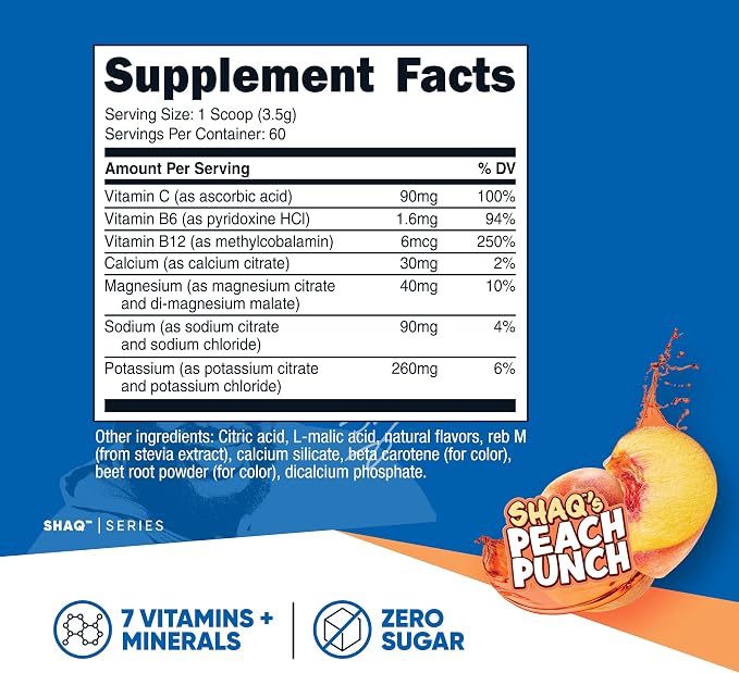Nutricost Electrolytes Complex Powder (Shaq's Peach Punch) 60 Servings