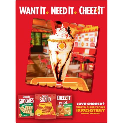 Cheez-It Baked Snack Crackers, Lunch Snacks, Smoked Gouda, 12.4oz Box (1 Box)