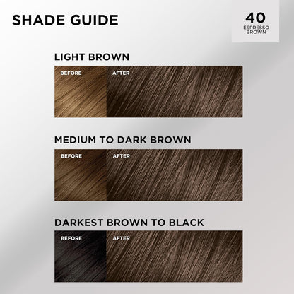 L'Oreal Paris Feria Multi-Faceted Shimmering Permanent Hair Color, 40 Espresso, Pack of 1 Hair Dye Kit