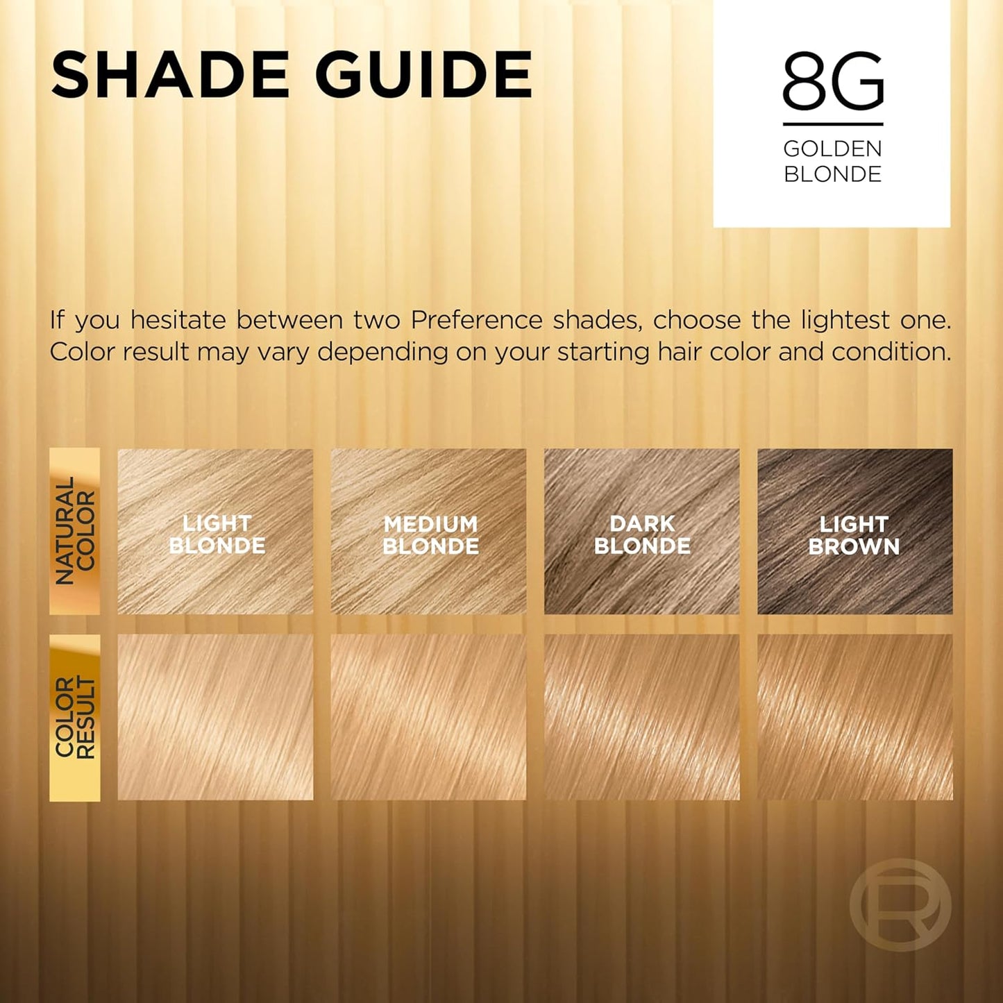 L'Oreal Paris Superior Preference Luminous Fade-Defying Permanent Hair Color, Hair Dye For Up to 9 Weeks of Radiance, Golden Blonde 8G, 1 Hair Dye Kit