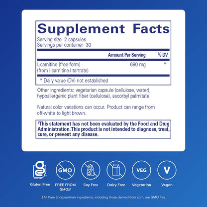 Pure Encapsulations L-Carnitine, 60 Capsules