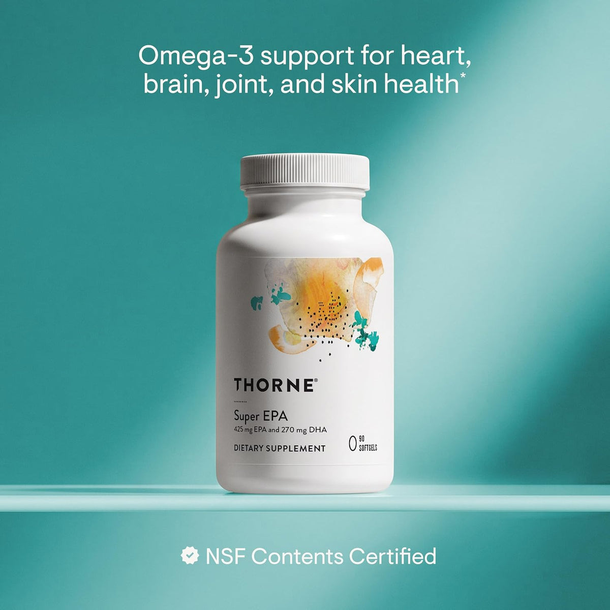 THORNE Super EPA, Omega-3 Fish Oil Supplement with EPA & DHA, 90 Softgels