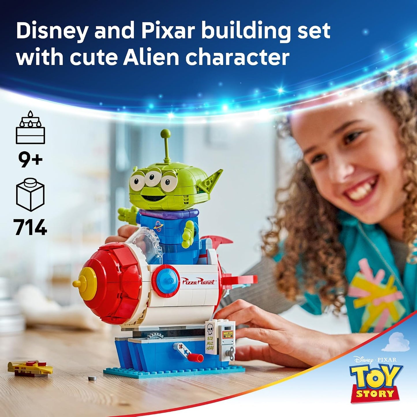 LEGO Disney and Pixar Toy Story Alien with Pizza Planet Rocket Ride - Building Toy for Girls & Boys, Ages 9+ - Disney Gift Idea - Kids Bedroom Decor - 43307