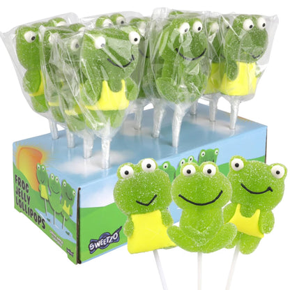 Frog Jelly Lollipops, Gummy Birthday Party Candy, 12 Count, 15 Ounce Box