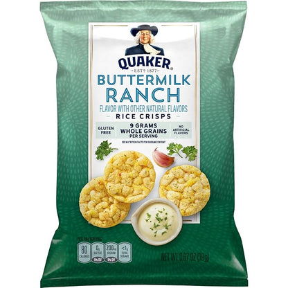Quaker Rice Crisps, 4 Flavor Sweet and Savory Variety Mix, 15 count