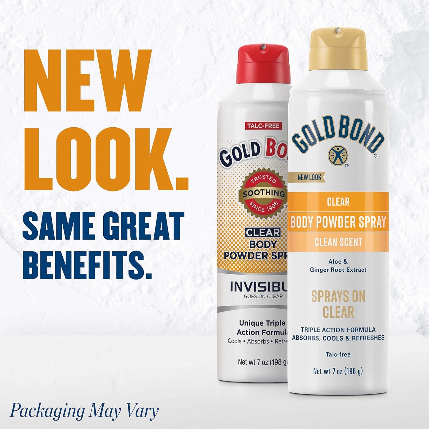 Gold Bond No Mess Clear Invisible Body Powder Spray, 7 oz., Absorbs Odor-Causing Sweat (Pack of 2)