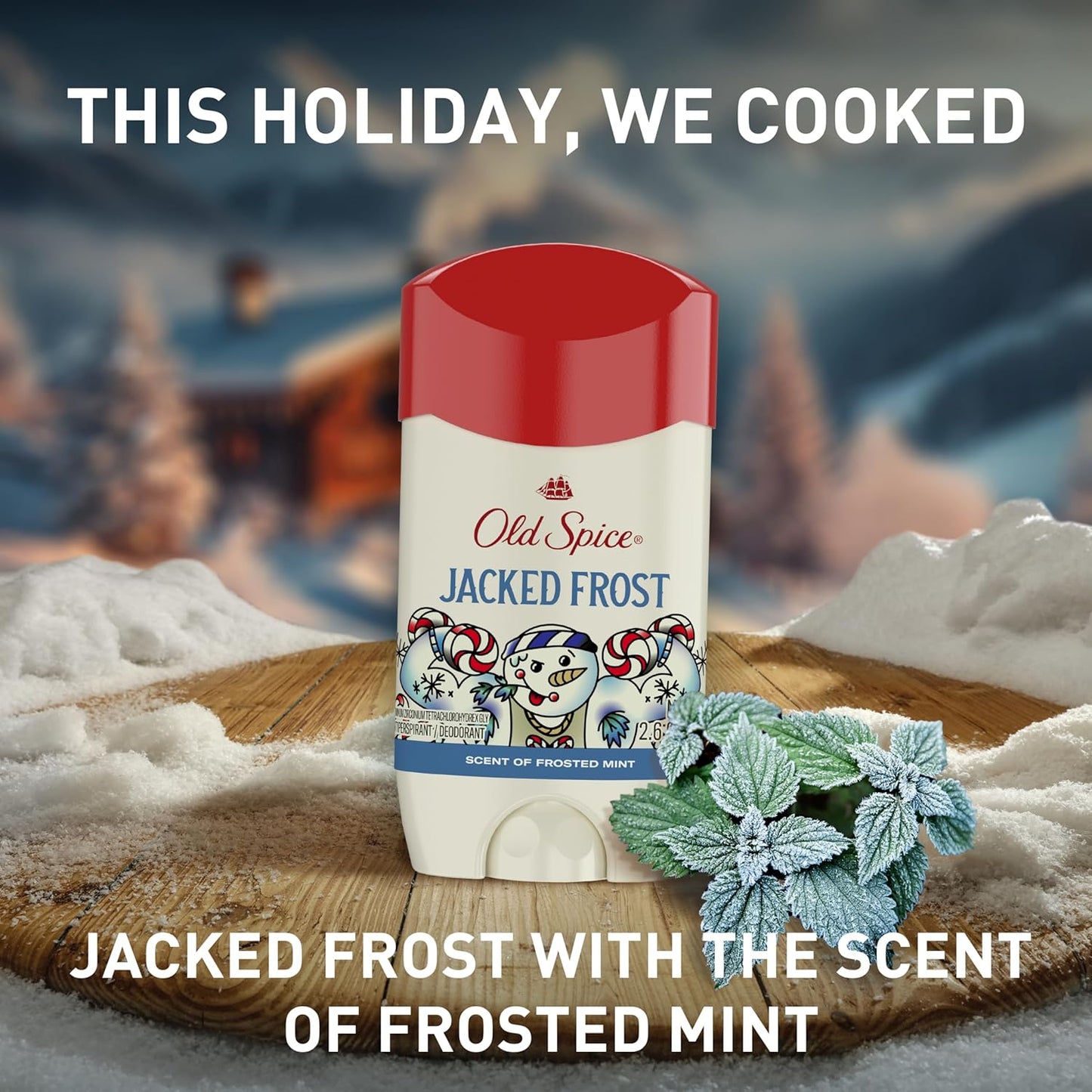 Old Spice Antiperspirant & Deodorant for Men, Holidudes Limited Edition, 24/7 Sweat Protection, Stocking Stuffer, Jacked Frost Frosted Mint Scent, 2.6 oz