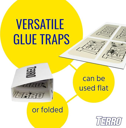 TERRO Spider & Insect Trap T3206 Sticky Glue Traps for Roaches, Spiders, Ants, Cockroaches, Crickets - Indoor Bug Catcher Pest Control Traps, 4.25 in in (Pack of 120)