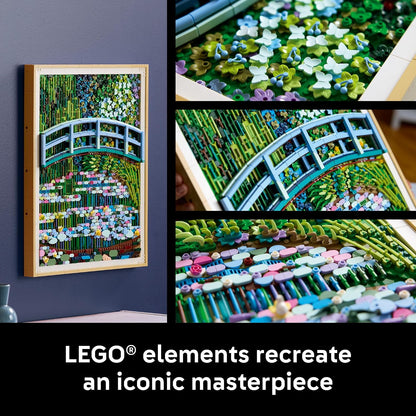 LEGO Art Claude Monet – Bridge Over a Pond of Water Lilies - Building Sets for Adults, Ages 18+ - Wall Decor for Living Room or Home Office - Gift for Women & Men - 31220