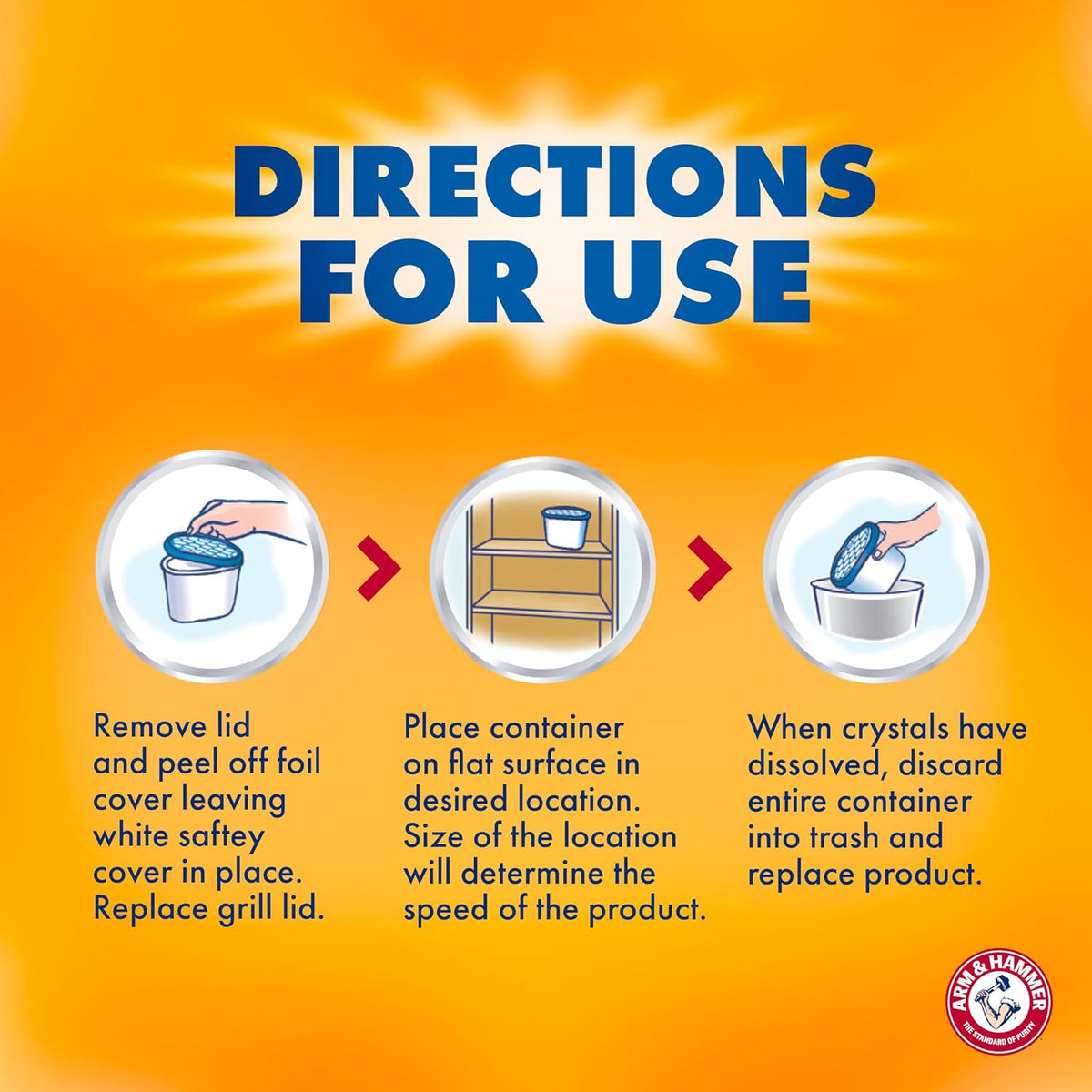 Arm & Hammer Essentials Disposable Moisture Absorber and Odor Eliminator Tub, Fragrance Free, 1 lb., Attracts and Traps Excess Moisture, Ideal Closet Dehumidifier (Pack of 3)