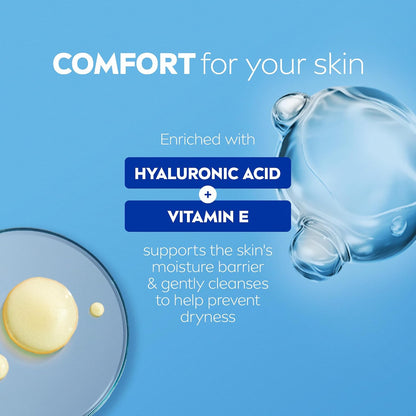NIVEA Hydrating Body Wash for Sensitive Skin with Hyaluronic Acid and Vitamin E, Mild Fragrance, Dermatologically Tested