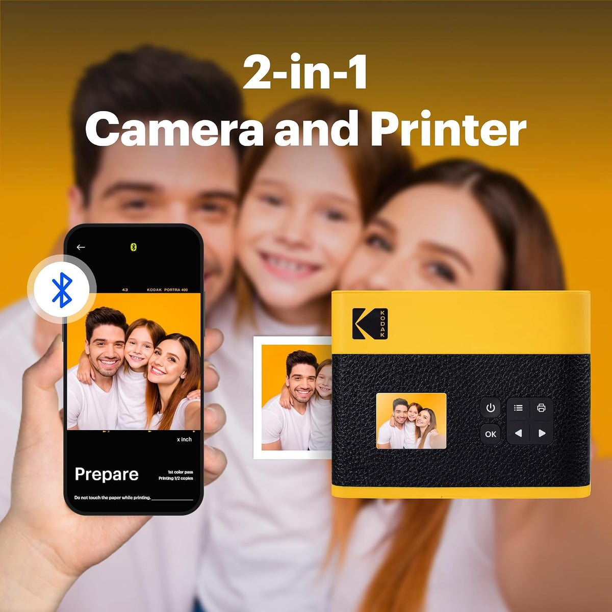 KODAK Mini Shot 3 ERA 3x3 Instant Camera, Photo Printer, 38 Sheet, Yellow