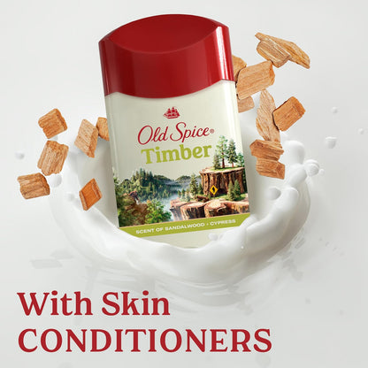 Old Spice Dry Feel Antiperspirant Deodorant for Men, 24/7 Sweat & Odor Protection, Gentle on Skin with Skin Conditioners, Dry Feel Stick, Timber with Sandalwood Scent, 2.6 oz (Pack of 2)