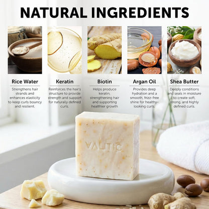 VALITIC Curly Hair Wave Shampoo Bar, Keratin and Biotin Solid Shampoo Bar