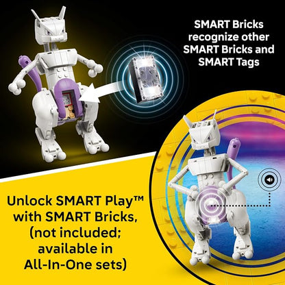 LEGO Pokémon SMART Play: Mewtwo's Lab Break 72163 | Compatible Set, Building Toys, Boys & Girls, Ages 10+, Interactive Pokémon Toys, 1 SMART Tag, 605 pieces, Gift Idea