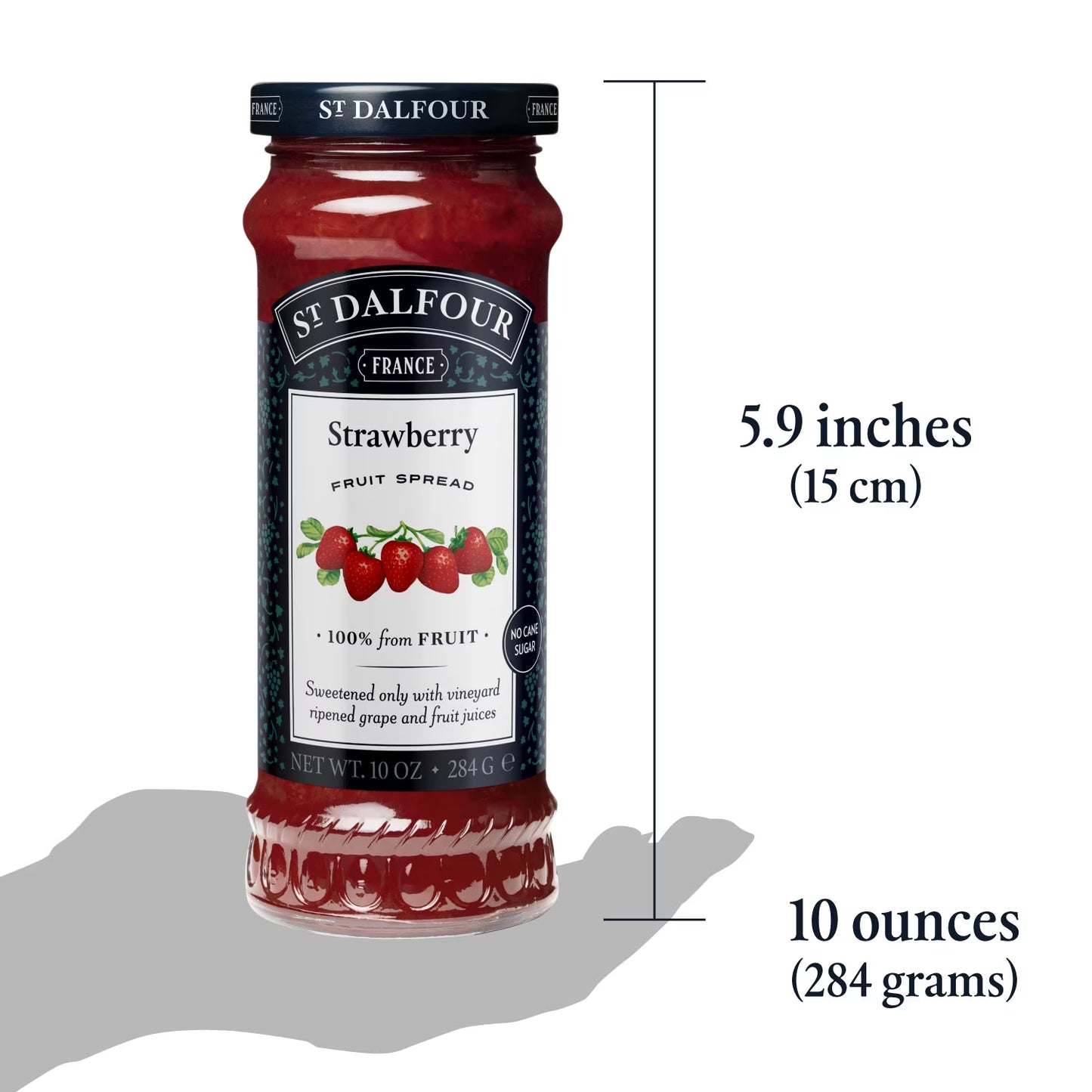 St. Dalfour Strawberry Fruit Spread, 100% from Fruit, Vegan & Gluten Free, 10 oz Jar